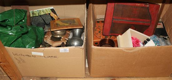 Various coins, cuckoo clock, pewter tankard etc